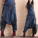 2020 Fashion Women's Casual Harem Jeans Denim Casual Pants Cotton Trousers Baggy Crotch Pants Hip Hop Oversized Boyfriend Pants