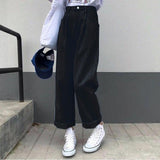 Jeans Femme Pantalones 2020 Korean Loose High Waist Wide Leg Baggy Jeans Women Pants Black Fashion Casual Harajuku Woman Pants